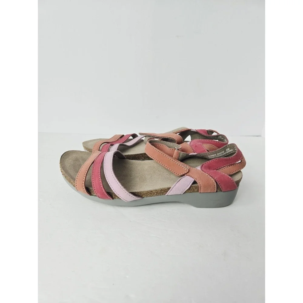 Munro Womens Leather Comfort Walking Wedge Sandal - Size 8 pink